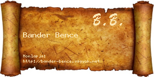Bander Bence névjegykártya